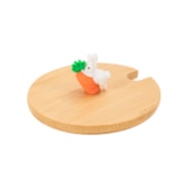 Kit 6 Tampa de Bambu Com Puxador Coelho Para Caneca