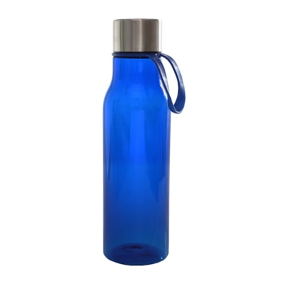 Kit 7 Garrafa Plástica Tritan Azul Com Tampa Inox 600ml