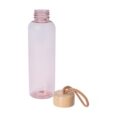 Kit 8 Garrafa Squeeze Rosé Com Tampa de Bambu de 500ml