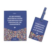 Kit Viagem Porta Passaporte E Tag Mala Ladrilhos