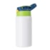Squeeze Garrafa Aluminio Para Sublimaçao Kids Branca Bico Azul / Verde 500ml