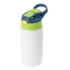 Squeeze Garrafa Aluminio Para Sublimaçao Kids Branca Bico Azul / Verde 500ml