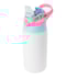 Squeeze Garrafa Aluminio Para Sublimaçao Kids Branca Bico Rosa / Azul 500ml